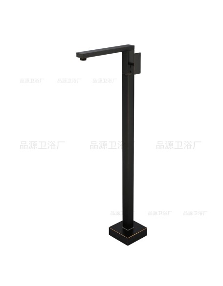 All copper floor standing bathtub faucet, column plate vertical faucet