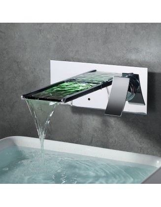 Wall mounted LED lights with square hot and cold walls, pre embedded walls, concealed sinks, washbasins, faucets